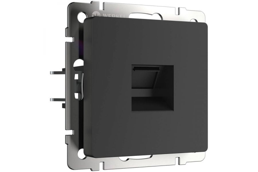 Розетка Werkel Ethernet RJ-45 черный матовый W1181008 4690389156946