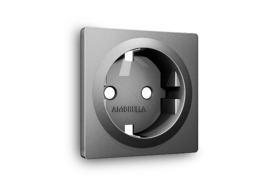 Лицевая панель для розетки с/з Ambrella Volt Alfa AP6560