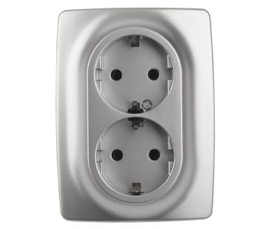 Розетка 2x2P+E Schuko со шторками Эра 12-2108-03 Б0036444
