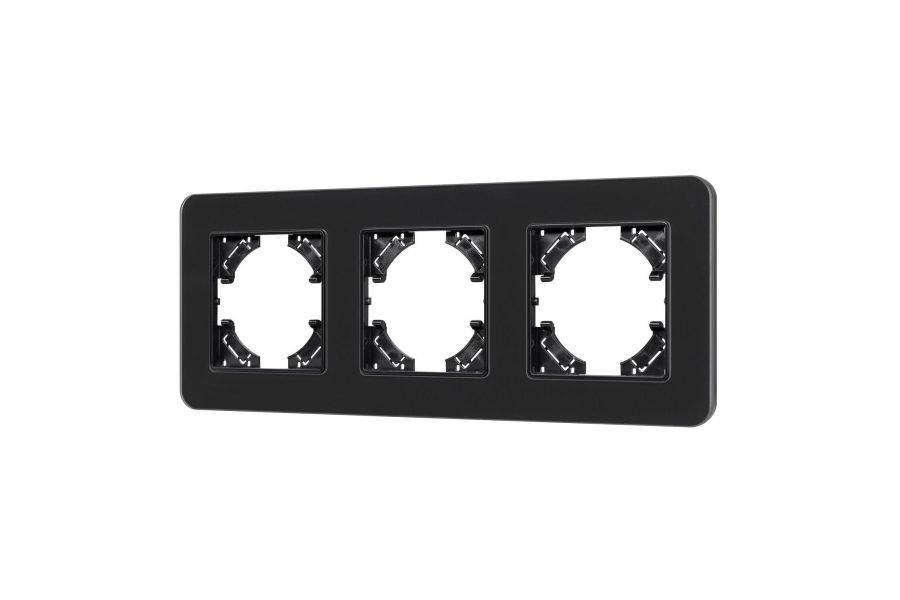 Рамка на 3 поста стеклянная Arlight FRM-OMALI-SFGS-3-BK 049713
