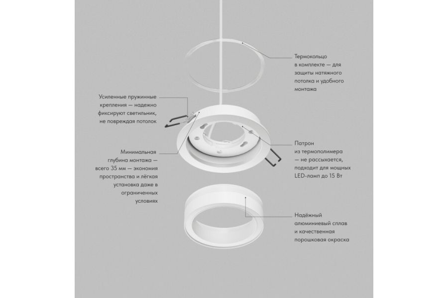Встраиваемый светильник Denkirs Glow DK-DH2010-WH