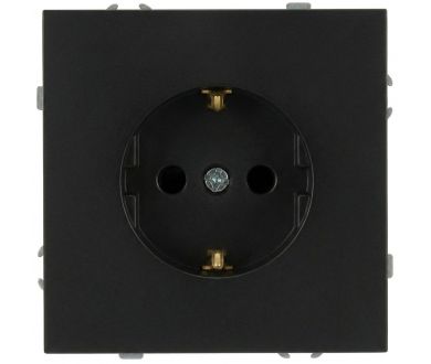 Розетка Эра Galaxy 15-2102-05 c заземлением 2P+E Schuko со шторками 16А-250В IP20 антрацит Б0070647