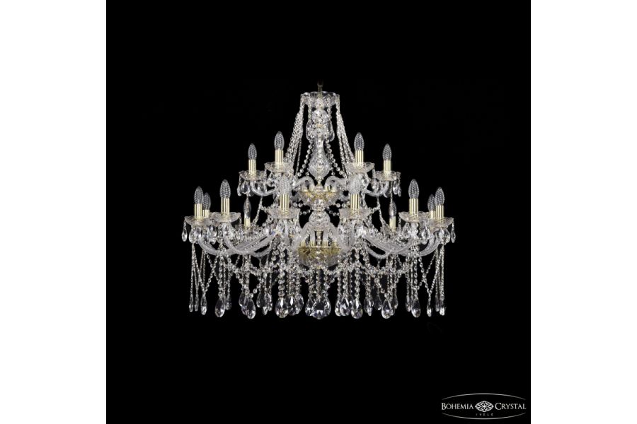 Подвесная люстра Bohemia Ivele Crystal 1413/12+6/360/2d G