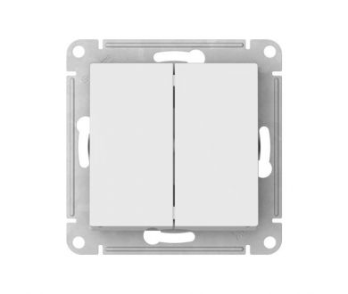 Выключатель 2-клавишный, сх.5, 10АХ, мех., быстрозажим. клем. Systeme Electric AtlasDesign Белый ATN000151S