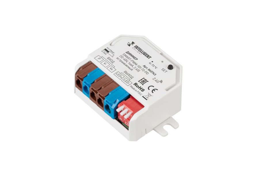 Диммер Arlight SMART-PWM-101-72-PD (12-48V, 1x6A, 2.4G) встраиваемый (IARL, IP20 Пластик) 060743