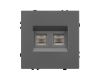 Механизм сдвоенной телефонной розетки Arlight SCT-NOBE-MTL2-SFPL-GR (RJ-11, 4C) (Серый базальт) 054311