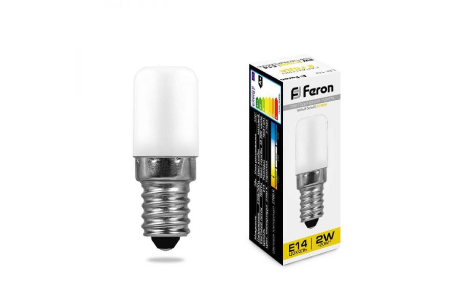 Лампа светодиодная Feron E14 2W 2700K Цилиндр Матовая LB-10 25295