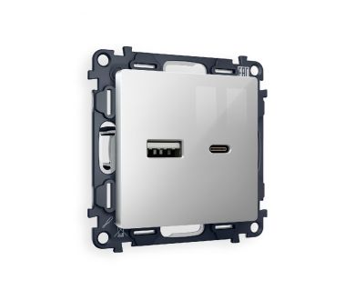 Купить Комплект механизма розетки 2USB A+C 20W (быстрая зарядка) Ambrella Volt Alfa MA411010 Комплект механизма розетки 2USB A+C 20W (быстрая зарядка) Ambrella Volt Alfa MA411010