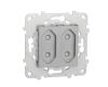 Розетка двойная Schneider Electric Unica New б/з со шторками NU503130