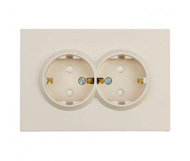 Розетка 2-местная с защитной шторкой Stekker Эмили с/з 250В 16А RST16-5114-08 кашемир soft touch 49908