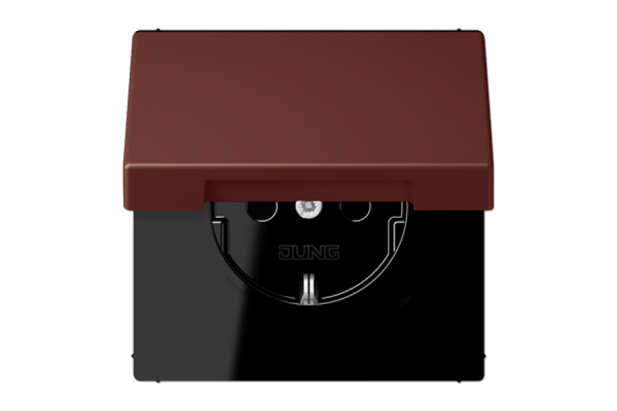 Розетка 2K+З с крышкой Jung LC1520BFKL235