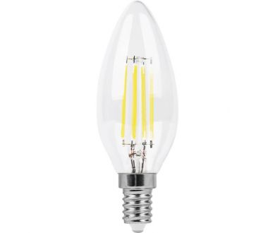 Лампа светодиодная филаментная Feron E14 11W 2700K Свеча Прозрачная LB-713 38006