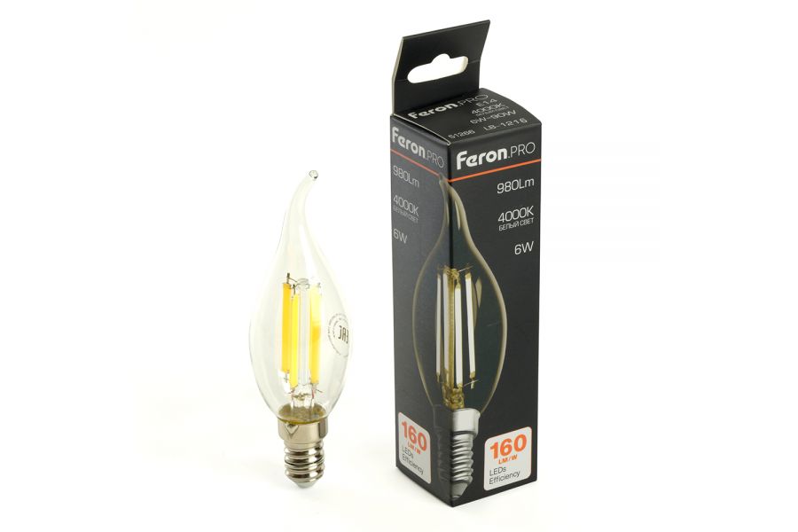 Лампа светодиодная Feron LB-1216 E14 6W 4000K 51263