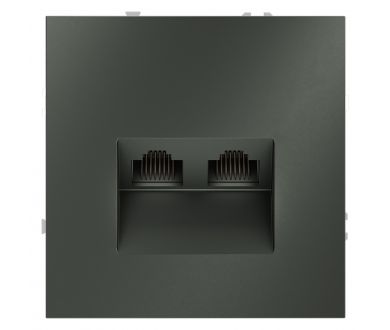 Розетка компьютерная двойная Voltum S70 VLS060206 (титан)