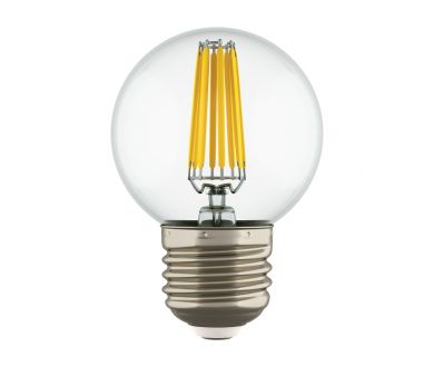 Лампа светодиодная филаментная Lightstar LED Filament E27 6W 4000K шар прозрачный 933824