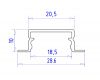 Алюминиевый встраиваемый профиль Ambrella Light Alum Profile GP1200AL