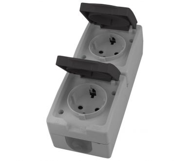 Купить Розетка двухместная с крышкой с/з Stekker Велена PST16-12-54V 49724 Розетка двухместная с крышкой с/з Stekker Велена PST16-12-54V 49724