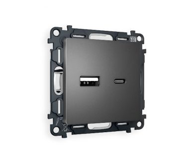 Купить Комплект механизма розетки 2USB A+C 20W (быстрая зарядка) Ambrella Volt Alfa MA661010 Комплект механизма розетки 2USB A+C 20W (быстрая зарядка) Ambrella Volt Alfa MA661010