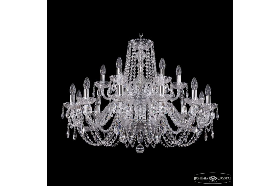 Подвесная люстра Bohemia Ivele Crystal 1402/12+6/300/2d Ni