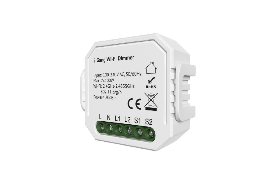Двухканальное Wi-Fi реле-диммер Denkirs Relay RL1004-DM/1
