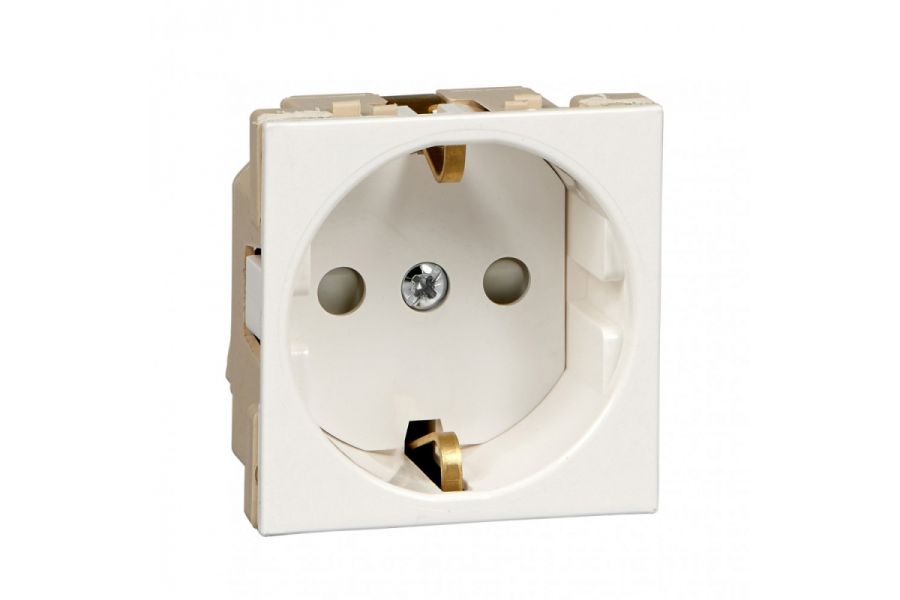 Розетка В45 СУ с ЗК для каб. кан. бел. RAL9010 Systeme Electric RN16-113-BE