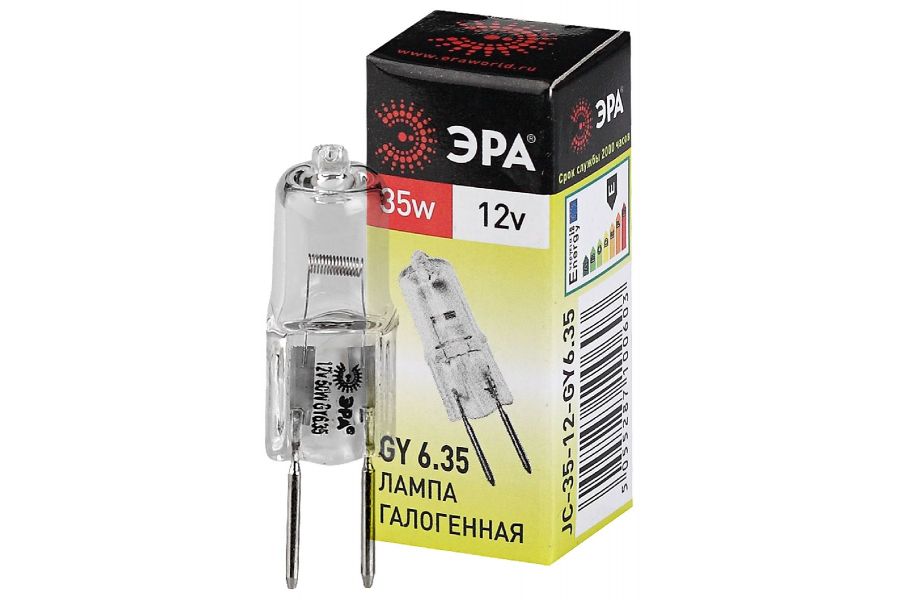 Лампа галогенная Эра GY6.35 35W 3000K GY6.35-JC-35W-12V C0027371