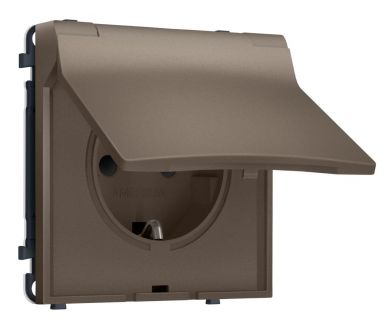 Комплект механизма электрической розетки SIGMA Темная бронза матовый 50Hz 2P+E с/з с/ш и крышкой IP44 16A-250V QUANT PRO Ambrella Volt MS638010 (SP6380, PR141)