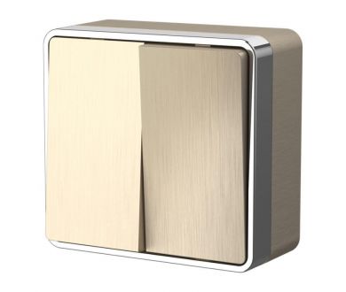 Выключатель двухклавишный Werkel Gallant шампань рифленый W5020010 4690389164149