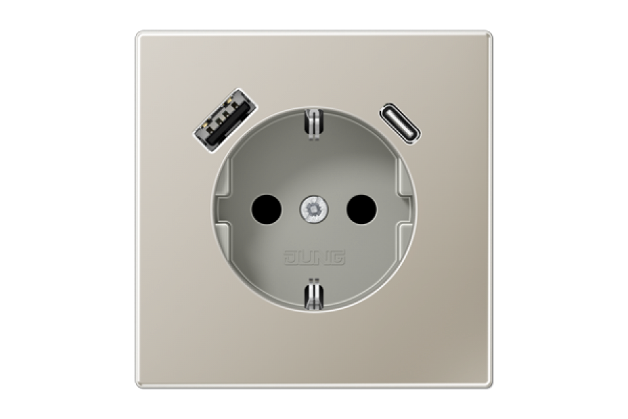 Розетка 2K+З USB Typ AC Jung ES1520-15CA