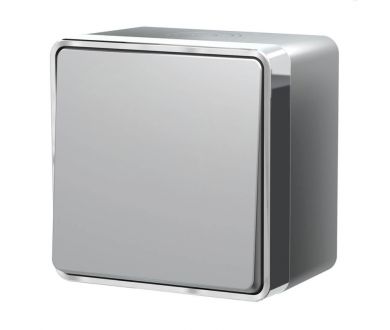 Выключатель одноклавишный влагозащищенный Werkel Gallant серебряный W5010206 4690389167089