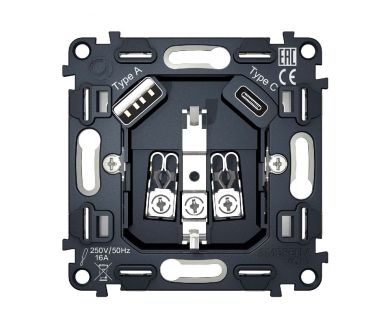 Механизм розетки с/з на винтовых зажимах Ambrella Volt Quant VM160
