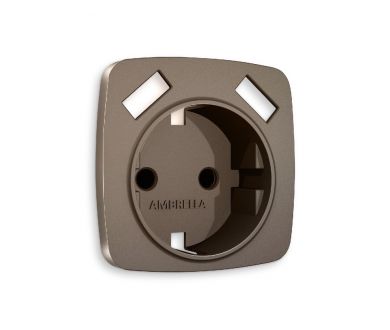 Лицевая панель для розетки с/з со шторками 2USB A+A Ambrella Volt Omega OP6390