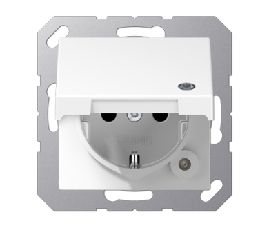 Розетка Schuko с крышкой Jung A1520BFKLKOWW