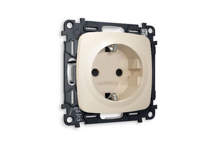 Комплект механизма розетки с/з со шторками Ambrella Volt Omega MO327010