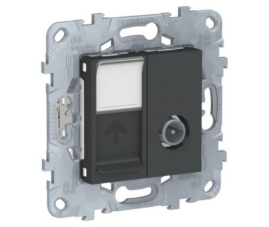 Розетка TV одиночная + RJ45 Schneider Electric Unica New NU547054
