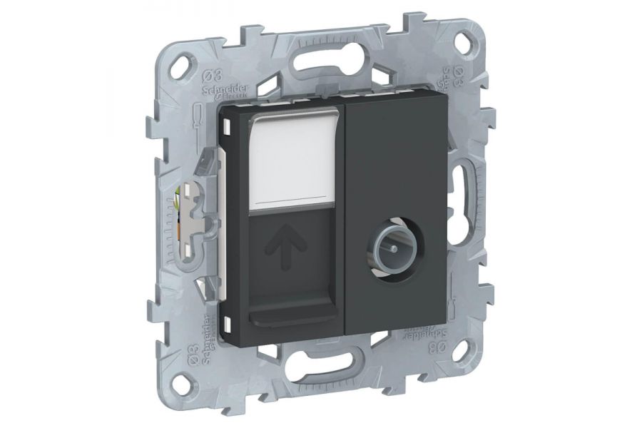 Розетка TV одиночная + RJ45 Schneider Electric Unica New NU547054