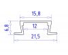 Алюминиевый встраиваемый профиль Ambrella Light Alum Profile GP1001WH