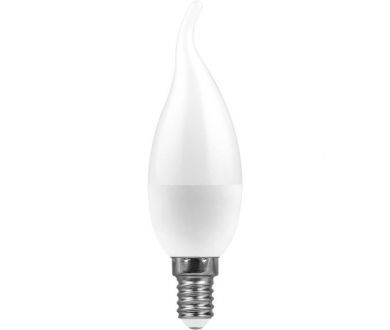 Лампа светодиодная Feron E14 11W 6400K Свеча Матовая LB-770 25952