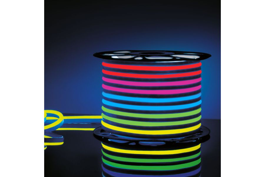 Светодиодный гибкий неон Elektrostandard 220V 12W 80Led 5050 IP67 односторонний RGB, 50 м 4690389145476