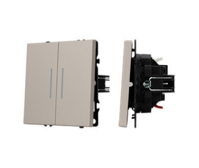 Механизм звонкового выключателя двухклавишный Arlight LED SWT-NOBE-MKR2-SFPL-L-CA (230V, 10A) (Кашемир) 061787(1)