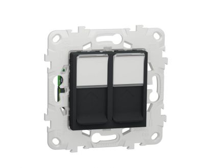 Розетка компьютерная RJ45X2 Schneider Electric Unica New Cat. 5е UTP NU542054
