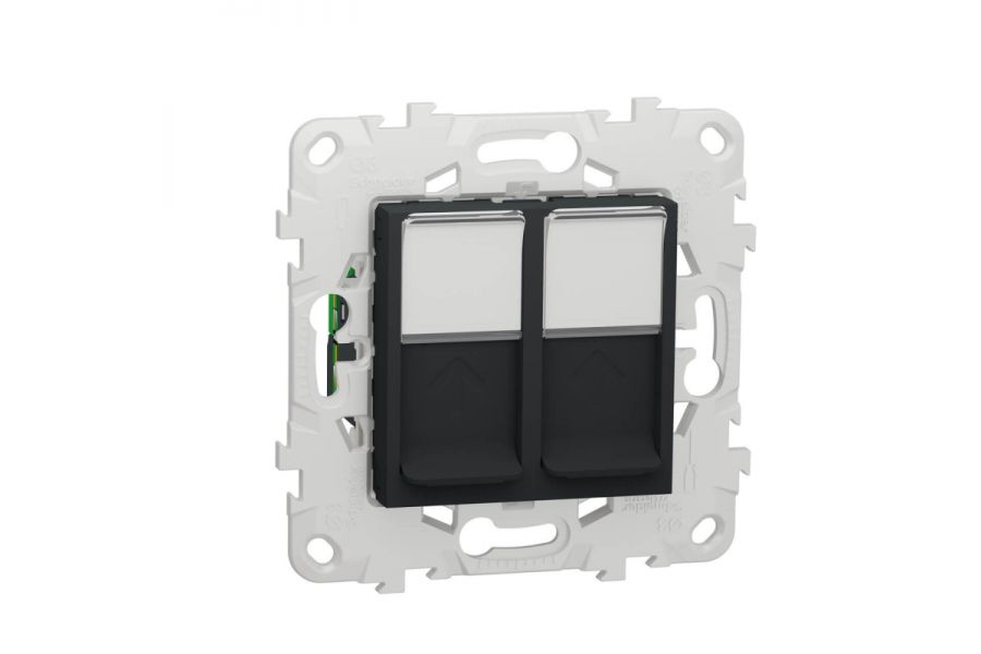 Розетка компьютерная RJ45X2 Schneider Electric Unica New Cat. 5е UTP NU542054