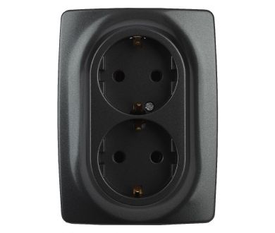 Розетка 2x2P+E Schuko со шторками Эра 12-2108-05 Б0036446