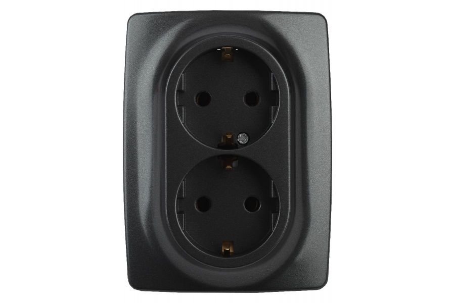 Розетка 2x2P+E Schuko со шторками Эра 12-2108-05 Б0036446