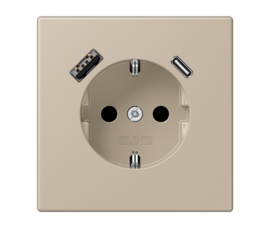 Купить Розетка 2K+З USB Typ AC Jung LC1520-15CA243 Розетка 2K+З USB Typ AC Jung LC1520-15CA243