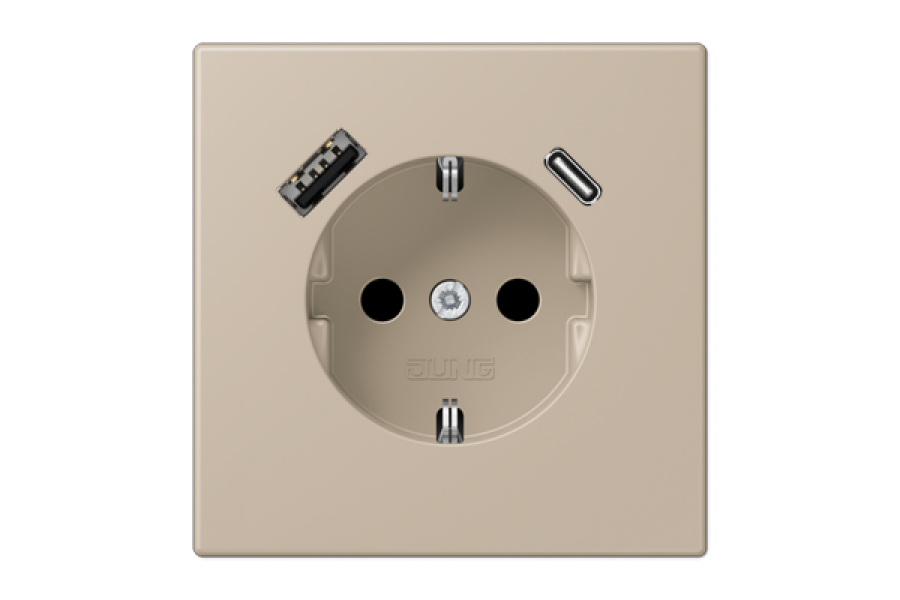 Розетка 2K+З USB Typ AC Jung LC1520-15CA243