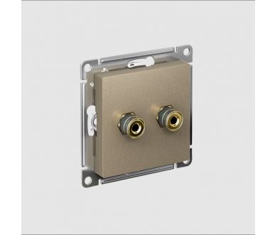 Аудиорозетка двухместная Systeme Electric AtlasDesign Шампань ATN000587