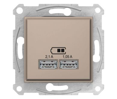 Розетка компьютерная 2xUSB Schneider Electric Sedna 2,1A SDN2710268