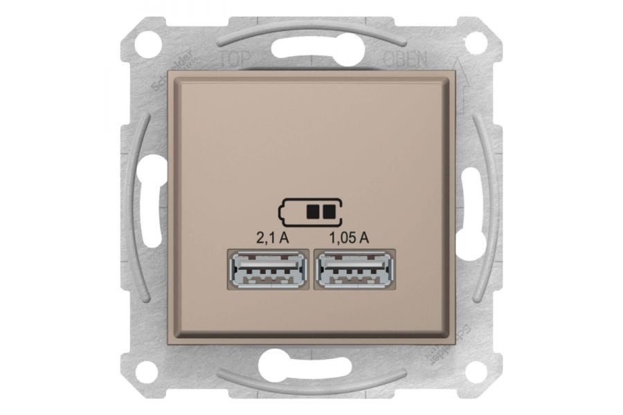 Розетка компьютерная 2xUSB Schneider Electric Sedna 2,1A SDN2710268