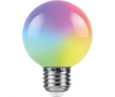Лампа светодиодная Feron LB-371 шар матовый E27 3W RGB плавная сменая цвета 38115